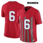 Women's NCAA Ohio State Buckeyes Brian Snead #6 College Stitched Elite No Name Authentic Nike Red Football Jersey CG20Y32VV